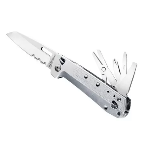 LEATHERMAN K4X prata, borda combinada, sem bainha, caixa de papelão LEATHERMAN K4X prata, borda combinada, sem bainha, caixa de papelão