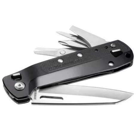 LEATHERMAN K4 cinza escuro, borda lisa, sem bainha, caixa de papelão