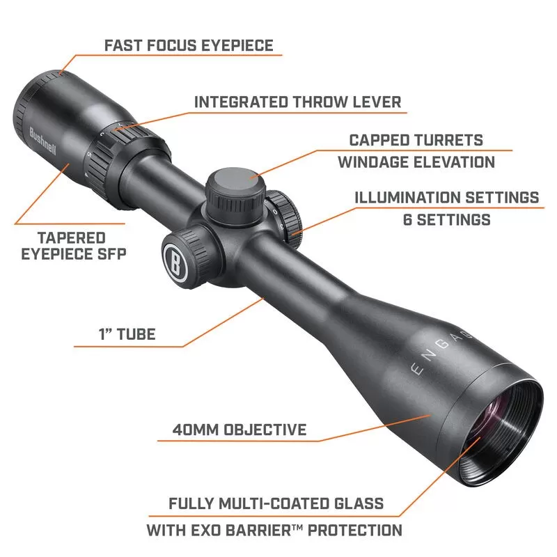 Mira de iluminação BUSHNELL ENGAGE 3-9x40 Multi-X.