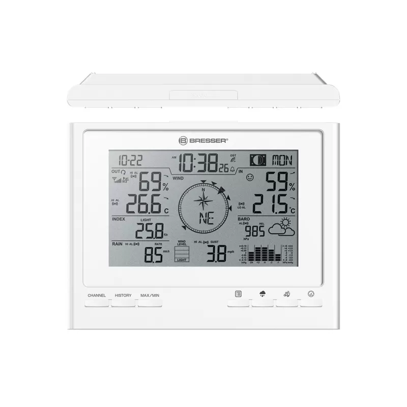 Estação meteorológica BRESSER ClimateScout RC 7 em 1, branca