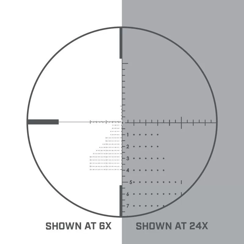 Mira telescópica BUSHNELL MATCH PRO 6-24x50 com foco lateral e implantação MIL FFP