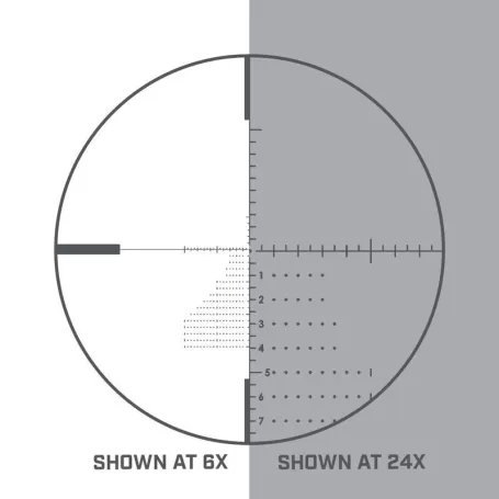 Mira telescópica BUSHNELL MATCH PRO 6-24x50 com foco lateral e implantação MIL FFP