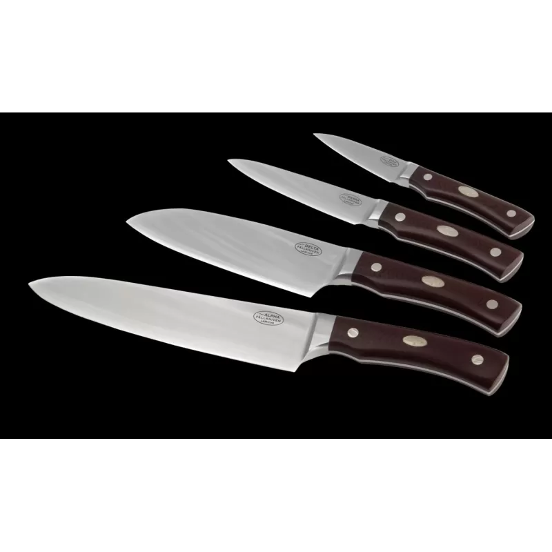 Série FÄLLKNIVEN CMT com 4 facas de chef • Estojo de madeira Série FÄLLKNIVEN CMT com 4 facas de chef • Estojo de madeira