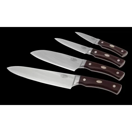 Série FÄLLKNIVEN CMT com 4 facas de chef • Estojo de madeira Série FÄLLKNIVEN CMT com 4 facas de chef • Estojo de madeira