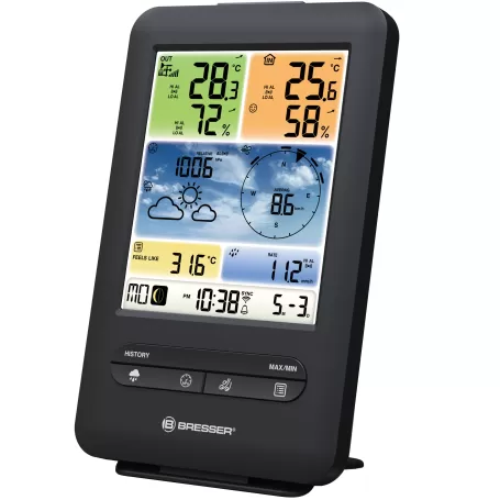 Centro meteorológico colorido BRESSER com Wi-Fi e sensor V profissional 5 em 1