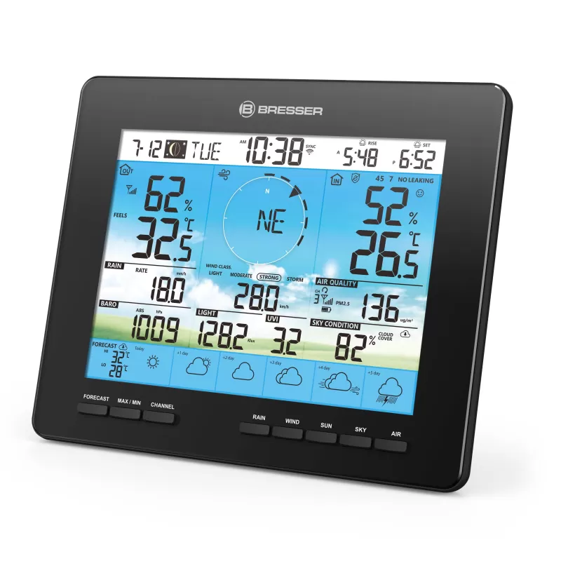 Centro meteorológico solar 7 em 1 BRESSER 4CAST PRO Wi-Fi de 6 dias