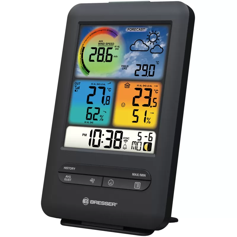Estação base adicional BRESSER para a estação meteorológica 7002535 com sensor de vento 3 em 1 Estação base adicional BRESSER para a estação meteorológica 7002535 com sensor de vento 3 em 1