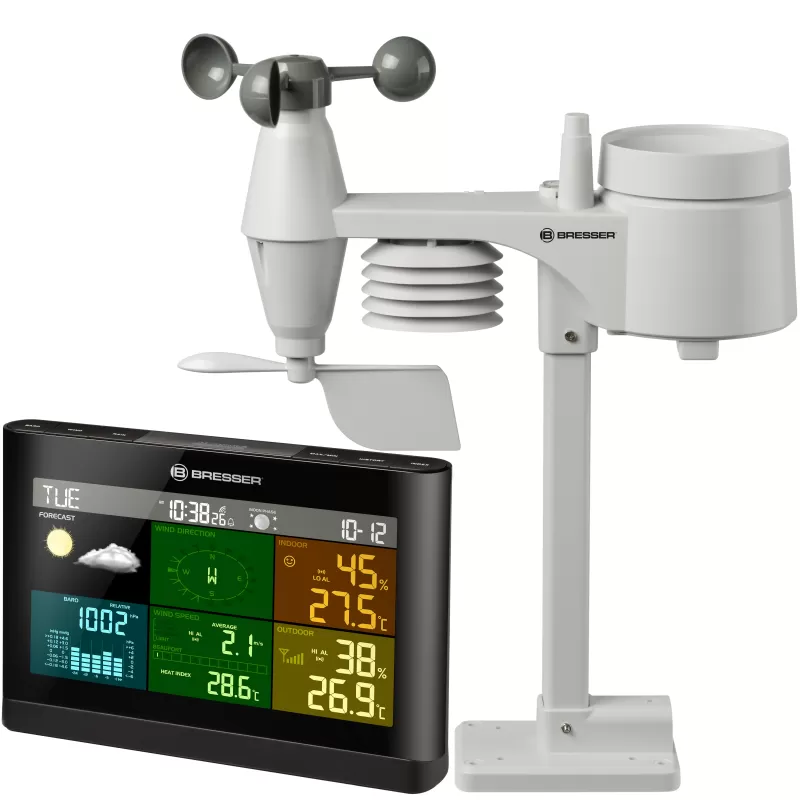 Centro meteorológico BRESSER Comfort 5 em 1 com visor colorido