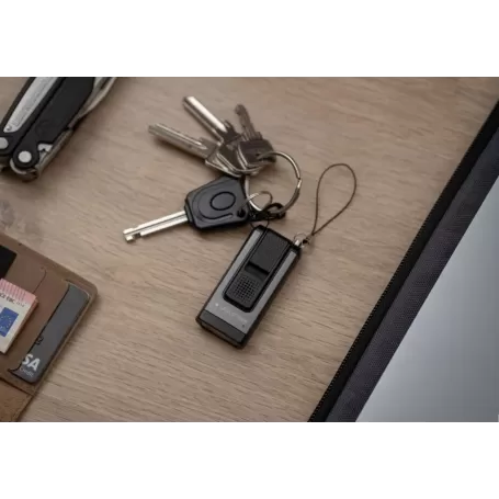 Chaveiro Led Lenser K6R Cinza de Segurança, Recarregável com Carregamento USB-A (Sinal Acústico de Emergência)