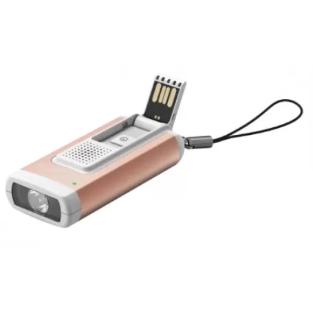 Chaveiro Led Lenser K6R Safety Gold, Recarregável com Carregamento USB-A (Sinal Acústico de Emergência)