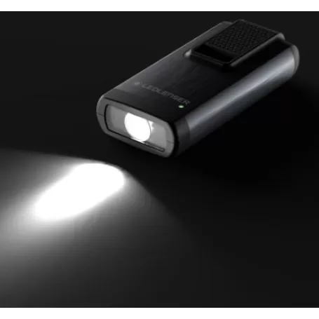 Chaveiro Led Lenser K6R, Cinza, Recarregável, Carregamento USB-A - LED VERMELHO