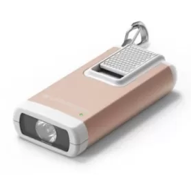 Chaveiro K6R, Dourado, Recarregável, Carregamento USB-A - LED Vermelho