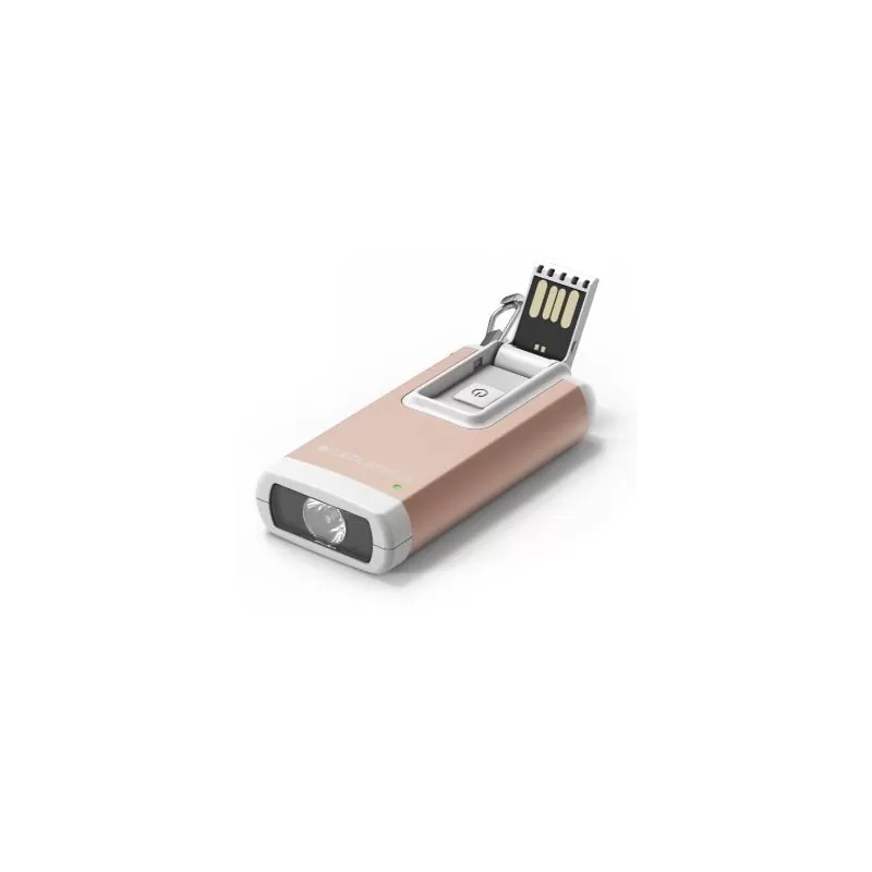 Led Lenser Llavero K6R, Oro, Recargable Carga USB-A- LED Rojo