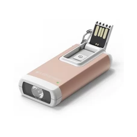 Led Lenser Llavero K6R, Oro, Recargable Carga USB-A- LED Rojo