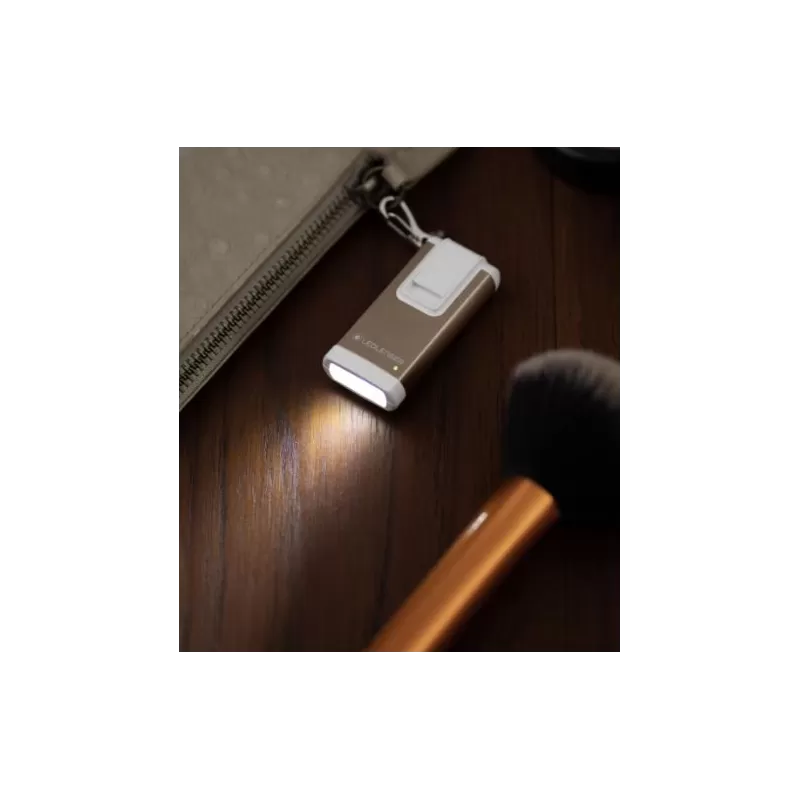 Led Lenser Llavero K6R, Oro, Recargable Carga USB-A- LED Rojo