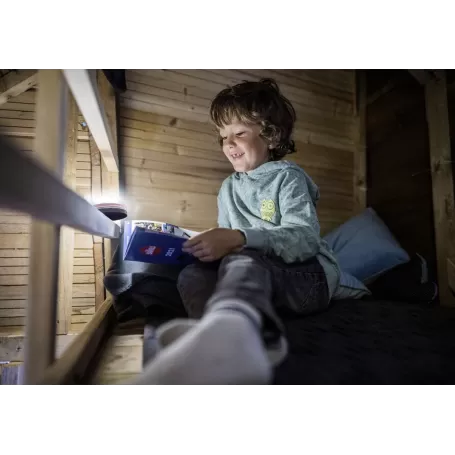 Luz de acampamento Led Lenser KIDCAMP6 roxa, com LEDs coloridos