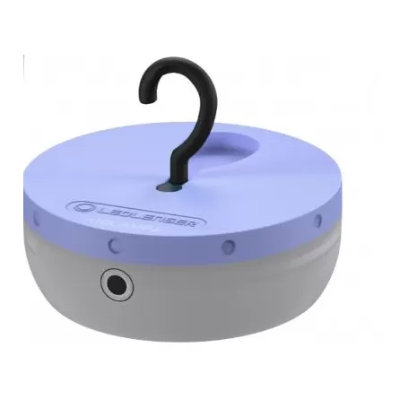 Luz de acampamento Led Lenser KIDCAMP6 roxa, com LEDs coloridos