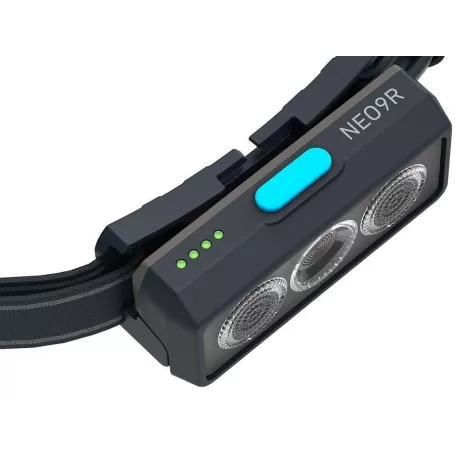 Lente LED frontal NEO9R preta/azul