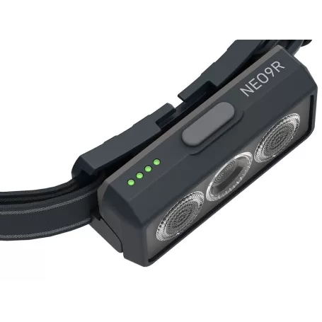 Lente LED frontal NEO9R preta/cinza