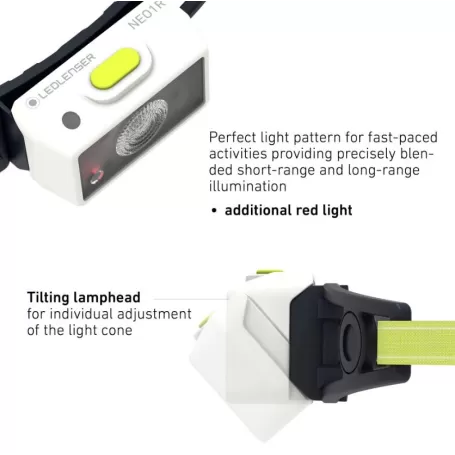 Lente LED frontal NEO1R preta/cinza