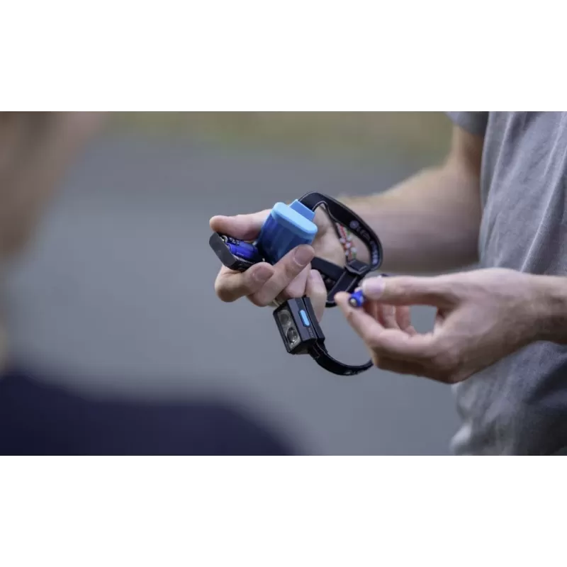 Lente LED frontal NEO3 preta/azul