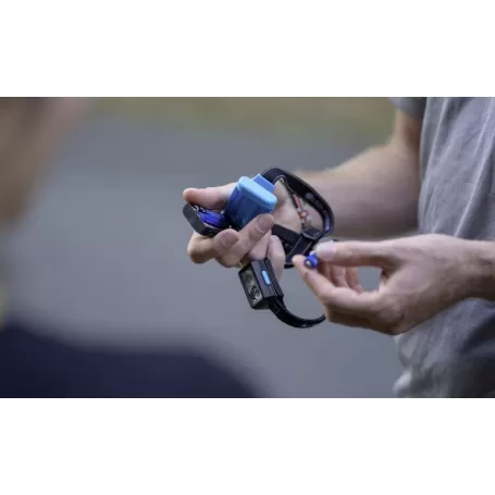 Lente LED frontal NEO3 preta/azul