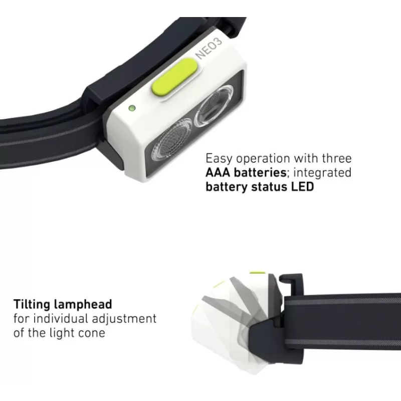 Lente LED frontal NEO3 preta/azul