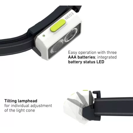 Lente LED frontal NEO3 preta/azul