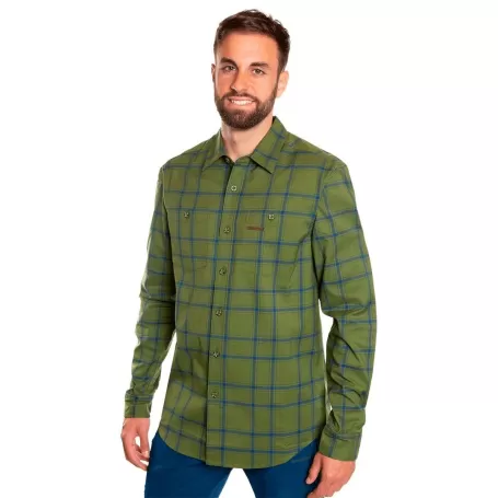 CAMISA TRANGOWORLD ZERNEZ VERDE ESCURO/AZUL