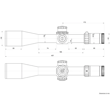 Medidas KAHLES K624i - 6-24x56 CCW SKMR4 w-Esquerda