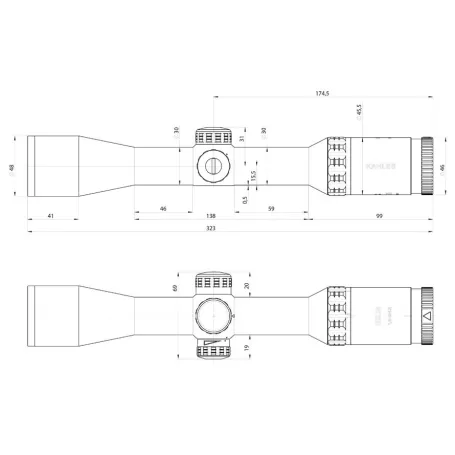 Escopo KAHLES Helia - 1.6-8x42i 4 pontos