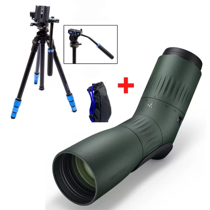 SWAROVSKI ATC 17-40X56 + Caixa + Tripé BENRO SLIM verde