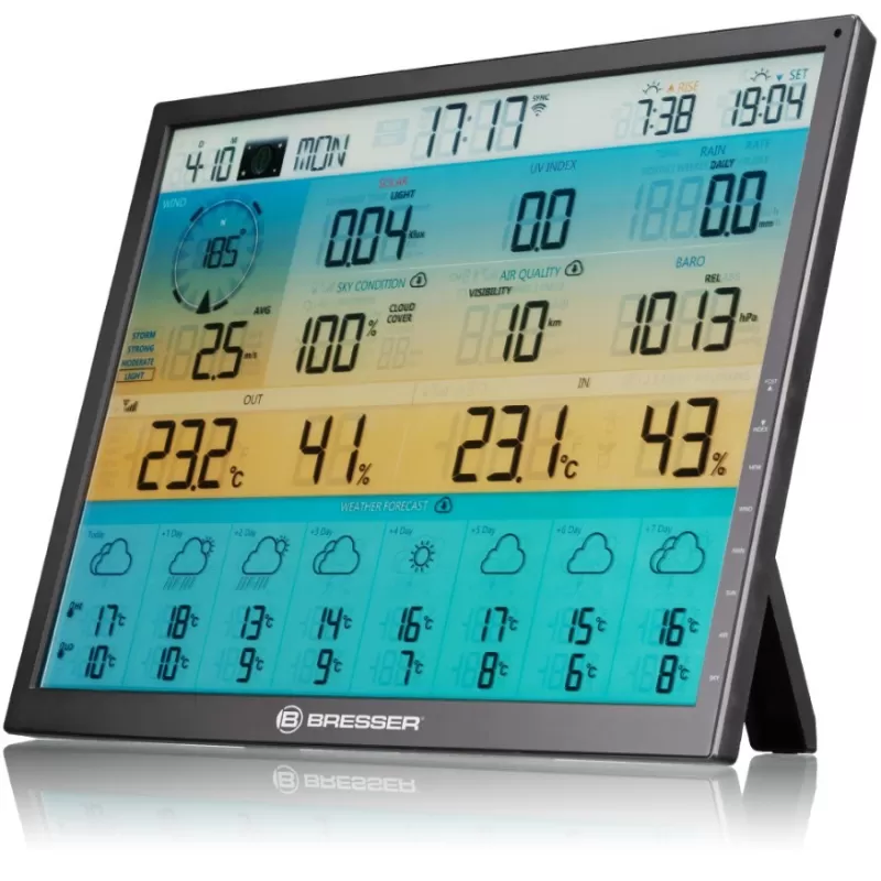 Estação meteorológica BRESSER 4CAST XL 7 em 1 para 8 dias com sensor solar