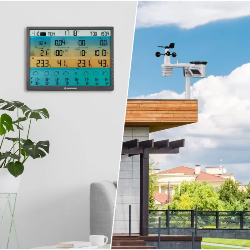 Estação meteorológica BRESSER 4CAST XL 7 em 1 para 8 dias com sensor solar