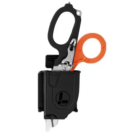 Tesoura de resgate Leatherman Raptor, laranja e preta, bainha de plástico utilitária, caixa de papelão
