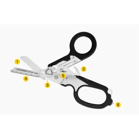 Tesoura de resgate Leatherman Raptor, laranja e preta, bainha de plástico utilitária, caixa de papelão