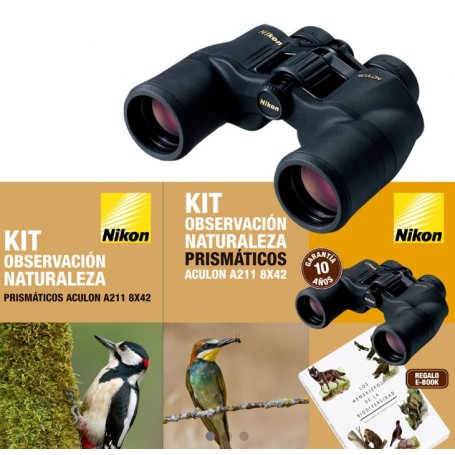 Nikon Aculon A211 8x42 - KIT OBSERVACION NATURALEZA - Prismáticos