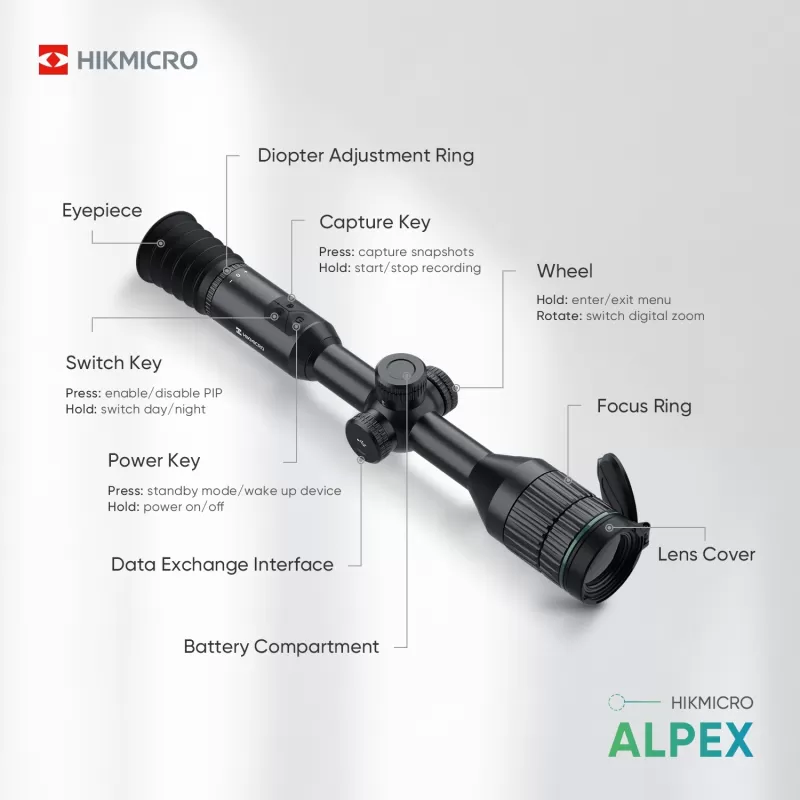 HikMicro ALPEX A50T Digital 1080p, IR 850 nm, ampliação 4X