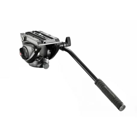 Cabeça de vídeo MVH500AH com placa de liberação rápida 500PLONG. Base plana de 3/8&quot; - MVH500AH - Manfrotto - Cabeças esféricas